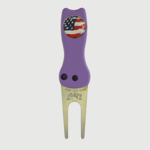Purple Flower Switchblade Divot Repair Tool